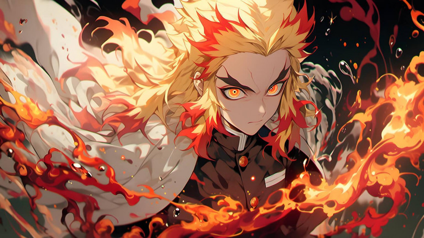 Kyojuro Rengoku Desktop HD Wallpaper 1536x864px