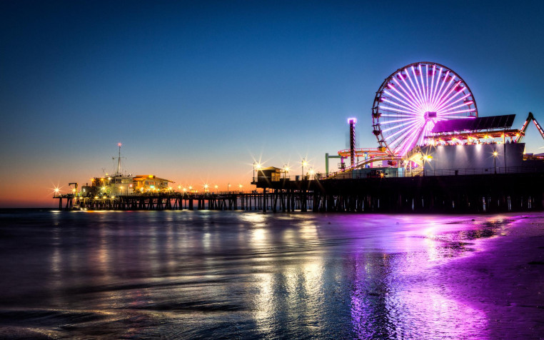 Santa Monica Pier Widescreen HD Wallpaper 1920x1200px