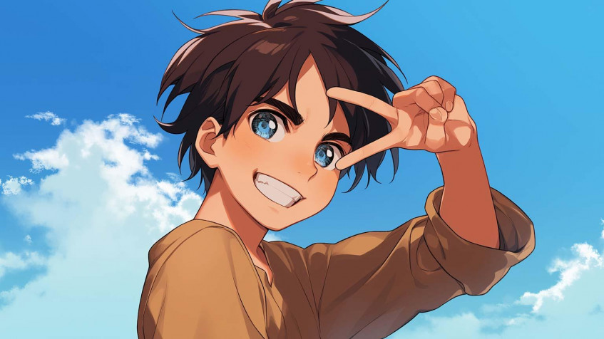 Eren Yeager Laptop Wallpaper 1536x864px