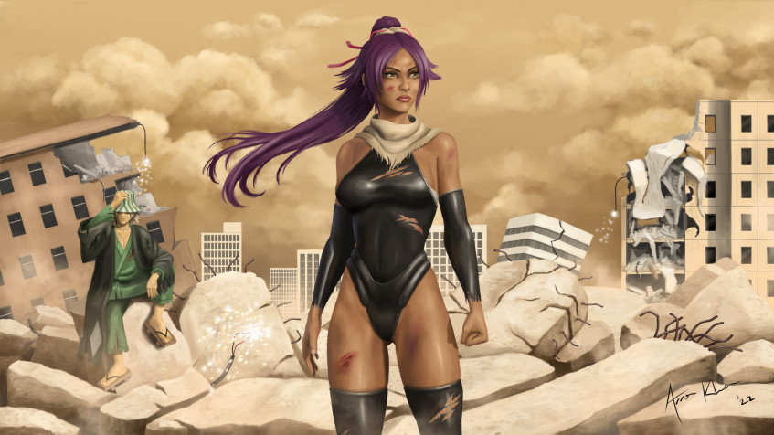 Yoruichi Shihoin Full HD 1080p Wallpaper 1920x1080px