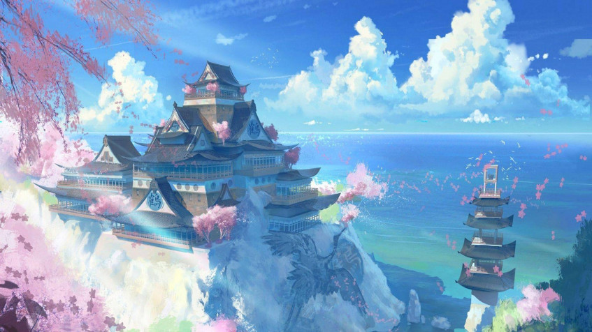 Anime Scenery Full HD 1080p Wallpaper 1920x1080px