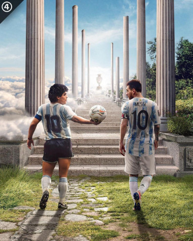 Messi And Maradona Phone HD Background 1080x1350px