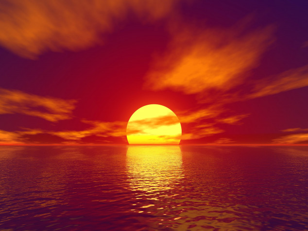 Ocean Sunset Laptop Background 4000x3000px