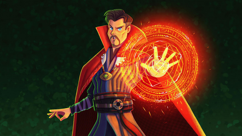 Cartoon Dr Strange 4k UHD Wallpaper 3840x2160px