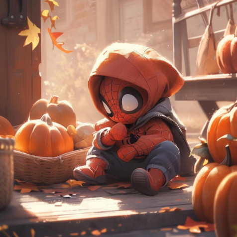 Chibi Spider Man Android Wallpaper Image 1280x1280px