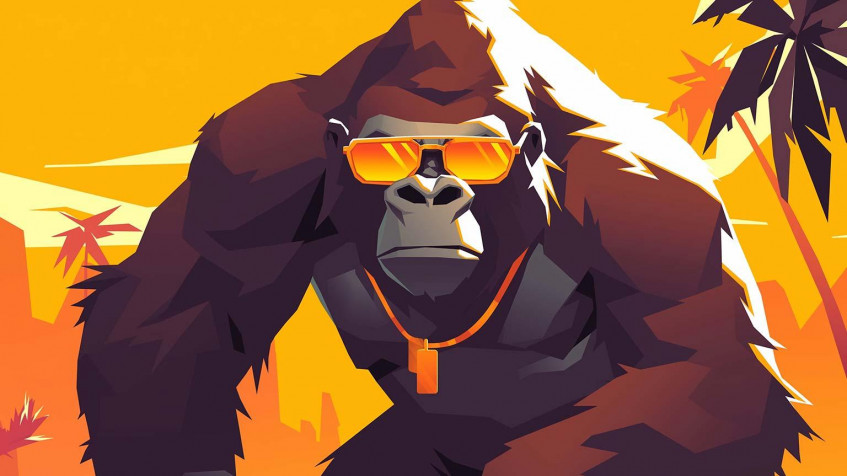 Gorilla Desktop HD Wallpaper 1536x864px