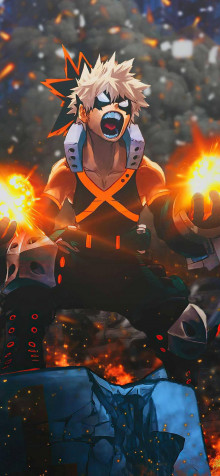 Katsuki Bakugo iPhone Background Image 887x1920px