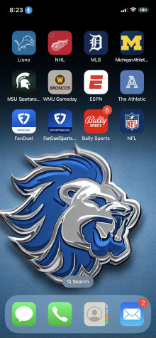 Detroit Lions Logo iPhone 13 Pro Wallpaper 1170x2532px