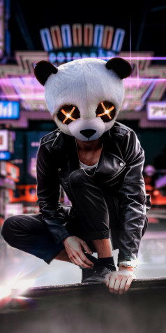 Panda Mask iPhone Background Image 1080x2160px