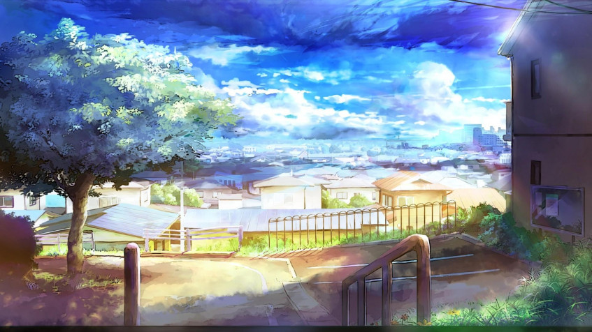 Anime Landscape Full HD 1080p Wallpaper 1920x1080px