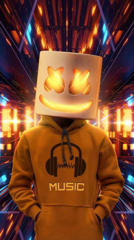 Cartoon Marshmello iPhone Background Image 1080x1920px