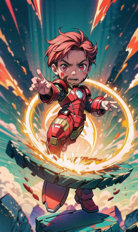 Iron Man Chibi iPhone Wallpaper 1072x1800px