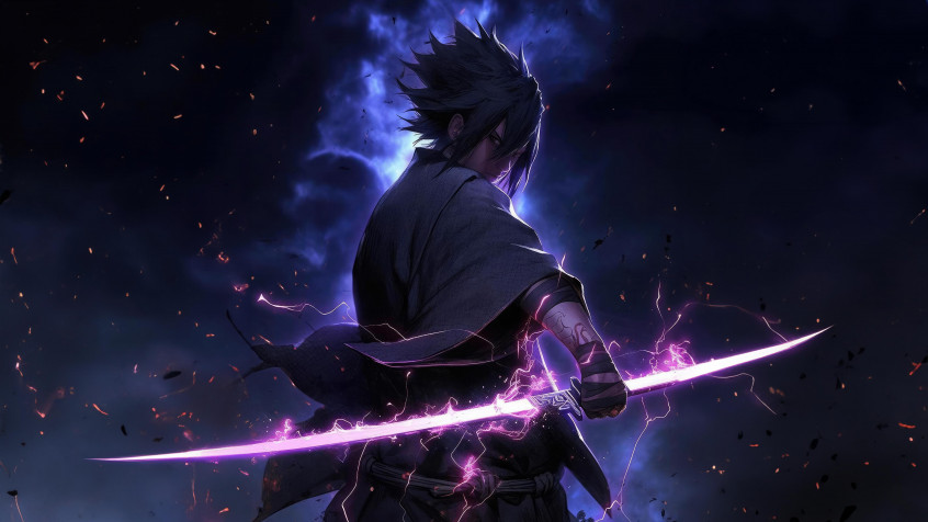 Sasuke Uchiha MacBook Wallpaper 5120x2881px