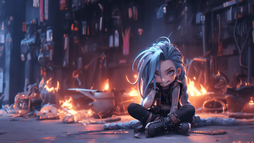 Arcane Jinx HD Background 1400x788px