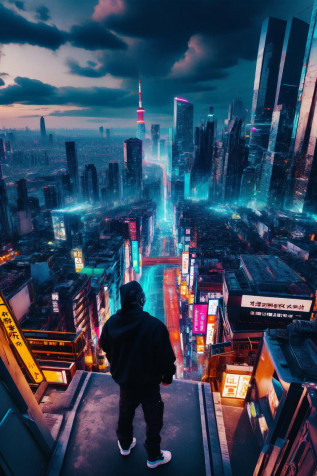 Cyberpunk Boy iPhone Wallpaper Image 1024x1536px