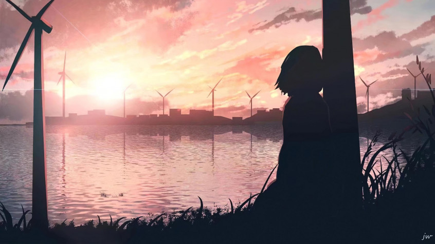 Alone Anime Girl Pc 2k QHD Wallpaper 2560x1440px