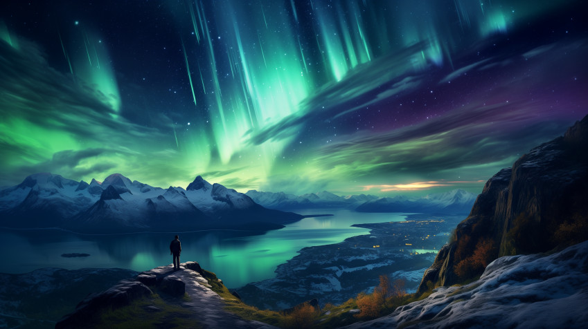 Aurora Northern Lights Desktop HD Background 2912x1632px