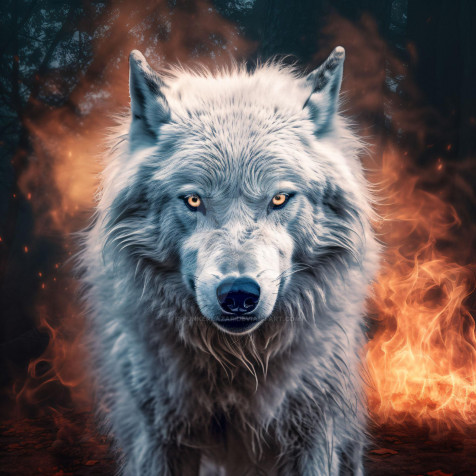 White Wolf iPhone Wallpaper Image 1920x1920px