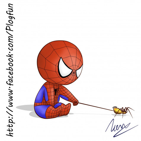 Chibi Spider Man Mobile Wallpaper 1500x1500px