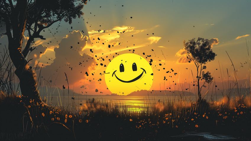 Smiley MacBook Background 2912x1632px