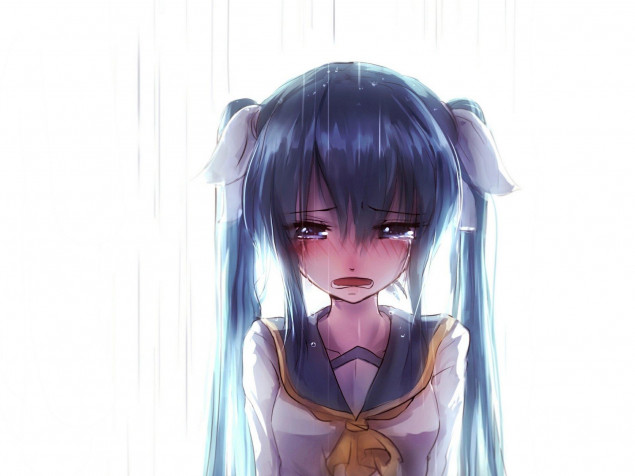 Crying Anime Desktop HD Background 1920x1440px