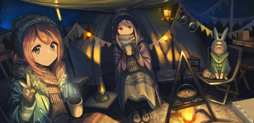 Laid Back Camp Background Image 1920x934px