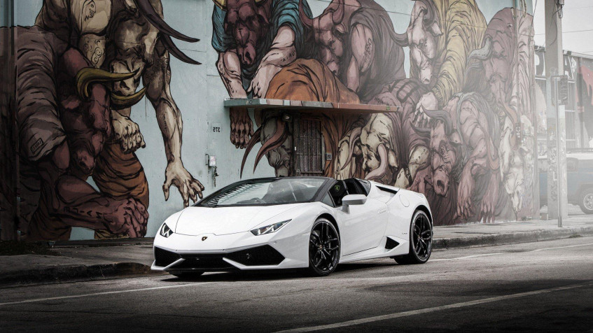 White Lamborghini Full HD 1080p Wallpaper 1920x1080px