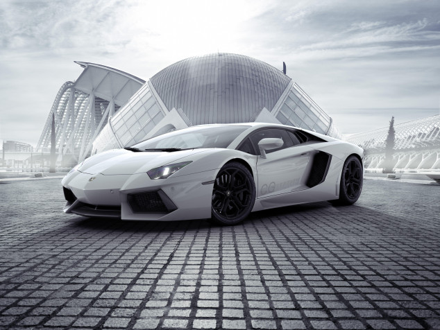 White Lamborghini Laptop Wallpaper 7216x5412px