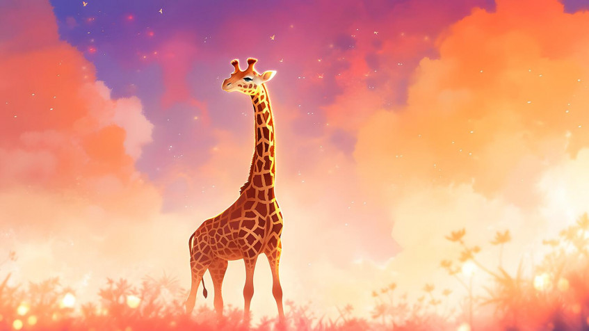 Giraffe Background Image 1536x864px