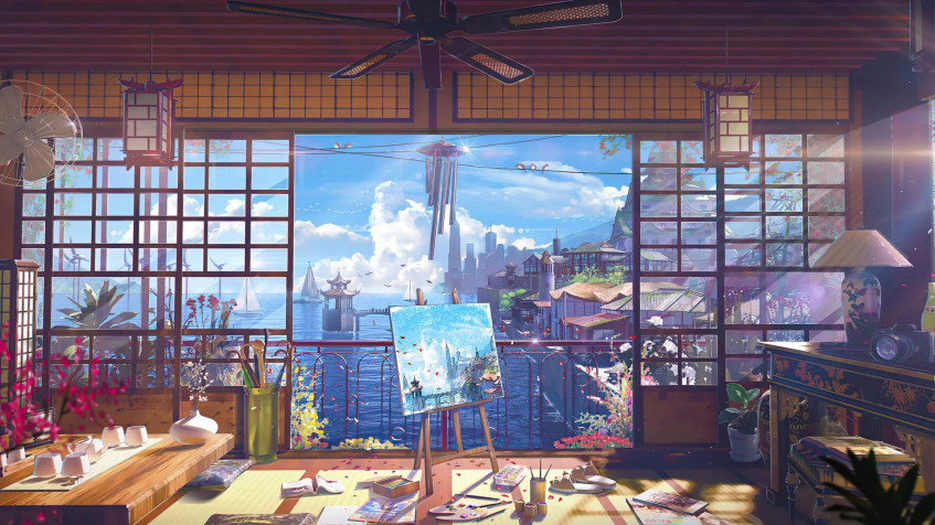 Anime Scenery Full HD 1080p Wallpaper 1920x1080px