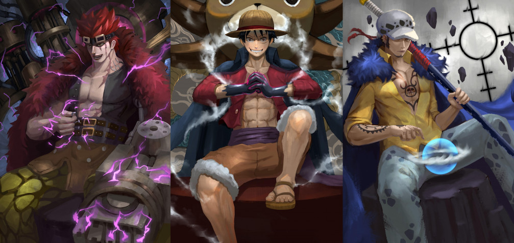 Law And Luffy Desktop HD Wallpaper 7378x3488px