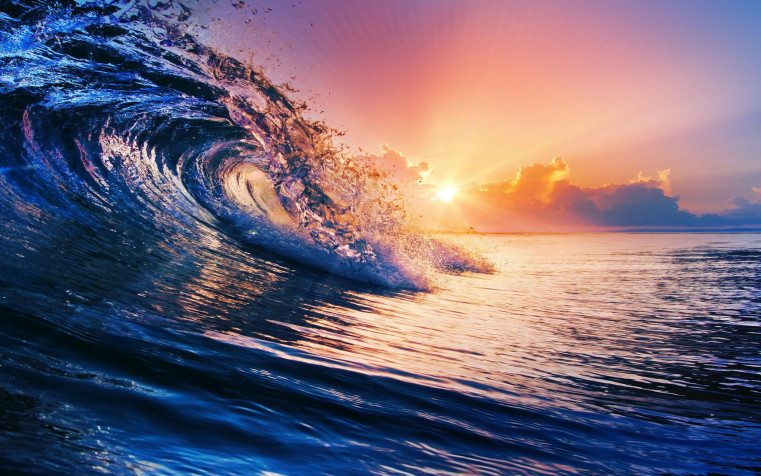 Ocean Sunset MacBook Background 2500x1563px