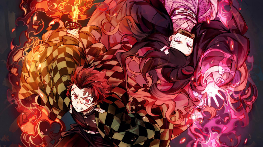 Tanjiro And Nezuko Full HD 1080p Wallpaper 1920x1080px