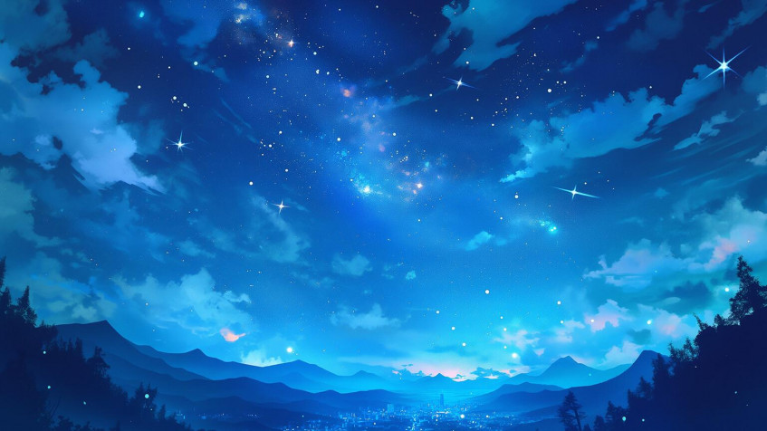 Night Sky MacBook Wallpaper 1536x864px