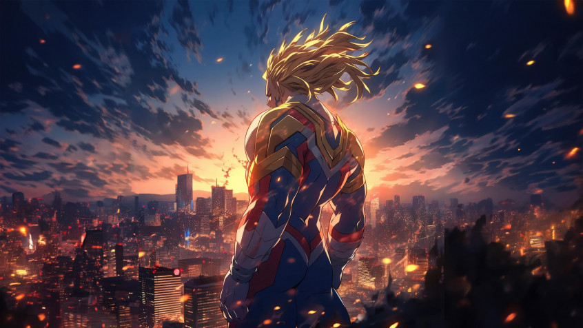 All Might Laptop Background 5120x2880px