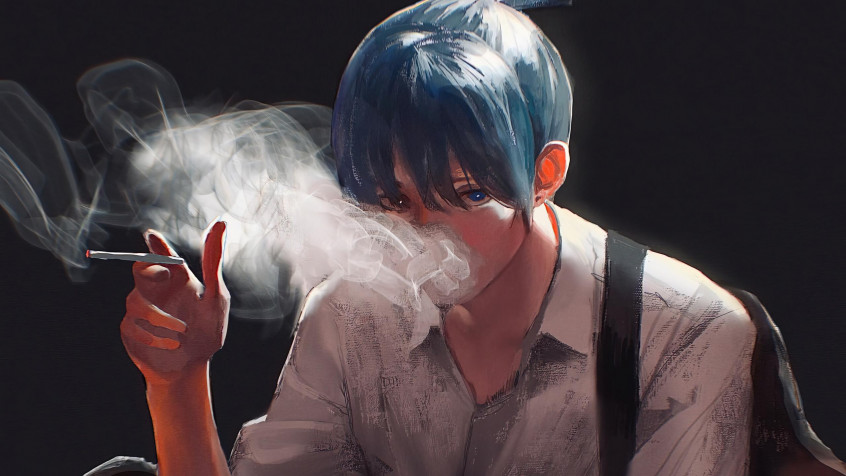 Anime Smoking Boy 2k QHD Wallpaper 2560x1440px