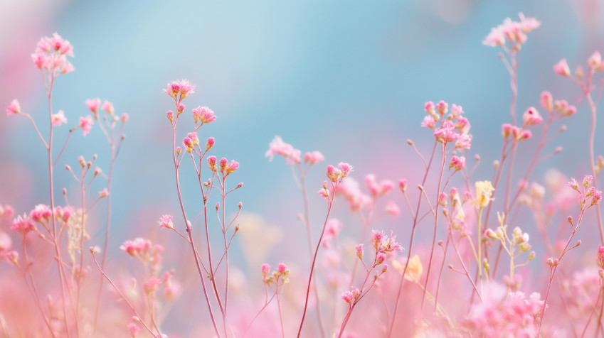 Pink Flowers HD Background 2912x1632px