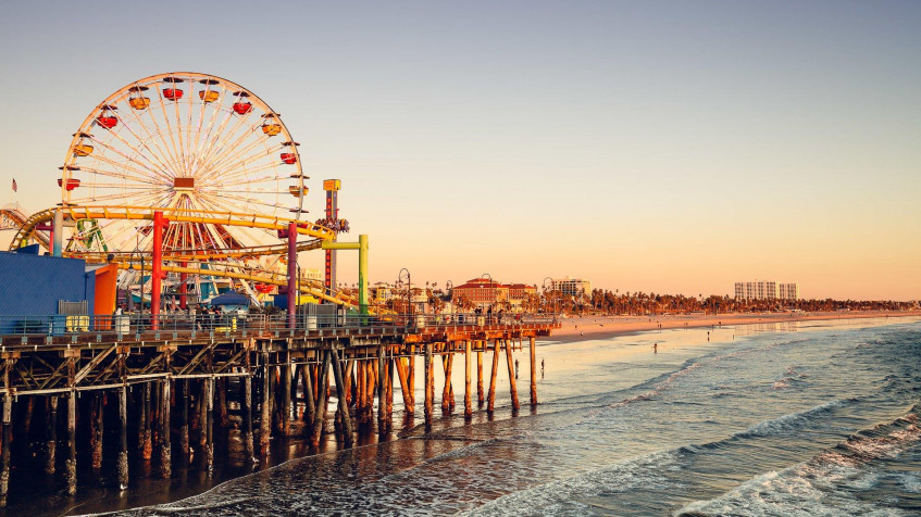 Santa Monica Pier Full HD 1080p Wallpaper 1920x1080px