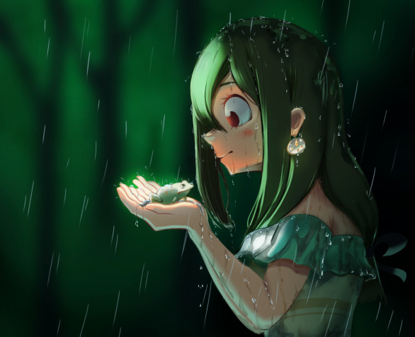 Tsuyu Asui Desktop HD Background 1202x977px