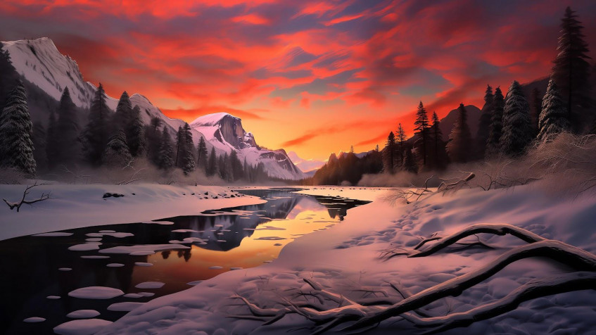 Winter MacBook Background 1600x900px