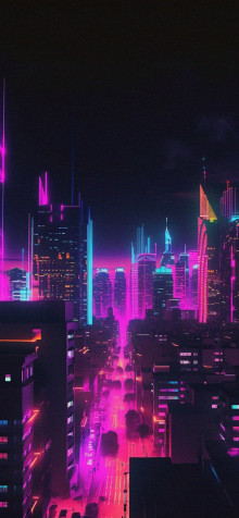 Neon City iPhone Wallpaper 1183x2560px