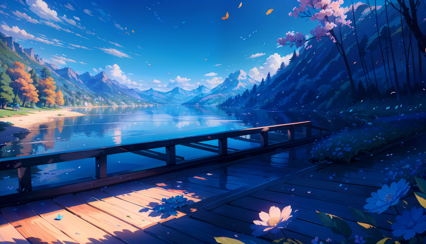 Anime Landscape MacBook Background 1920x1102px