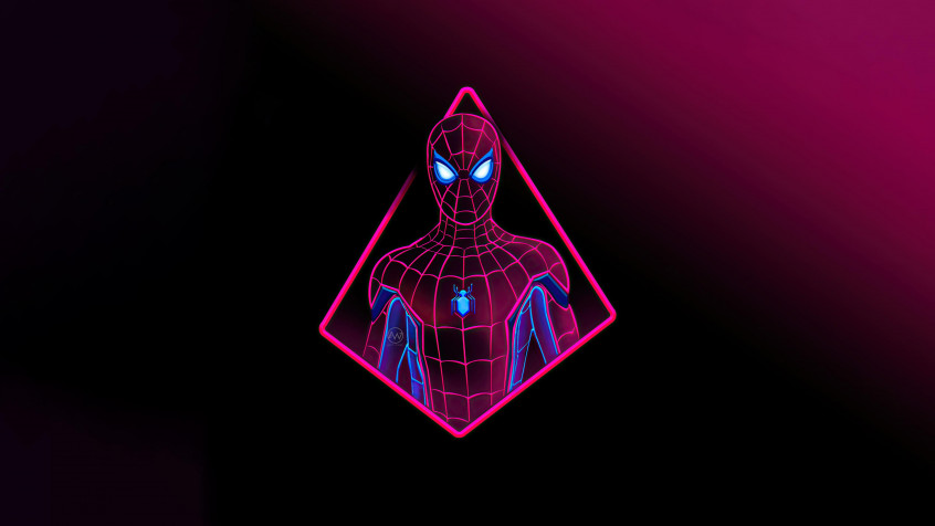 Neon Spider Man 4k UHD Wallpaper 3840x2160px