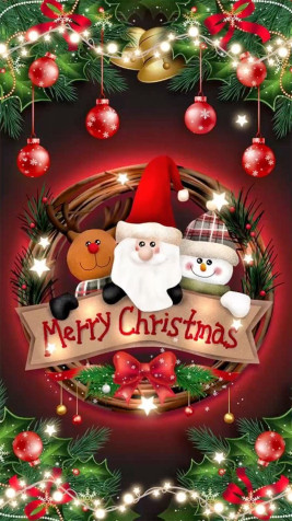 Merry Christmas iPhone Background 1080x1920px