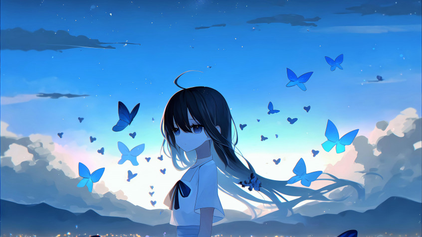 Cute Alone Anime MacBook Background 5120x2880px