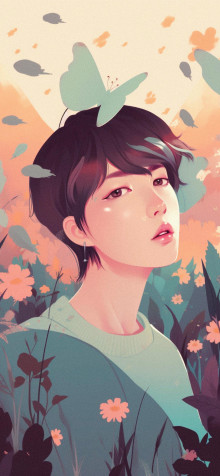 Cartoon Bts Jin Phone HD Background 1183x2560px