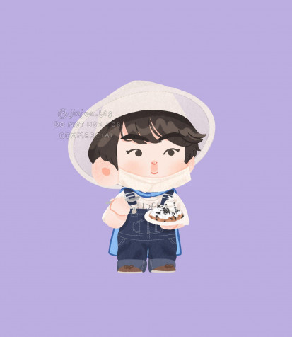 Cartoon Bts Jin Wallpaper for Mobile 1778x2048px