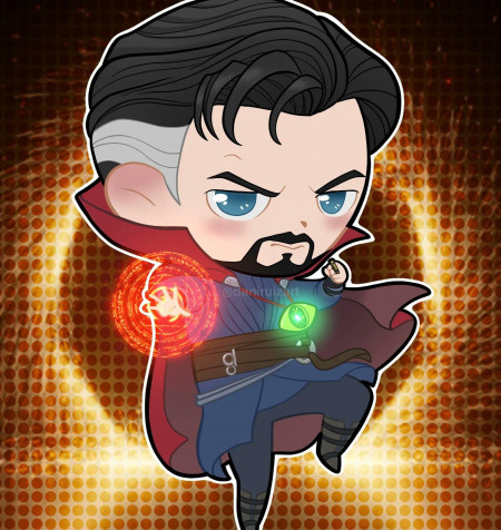 Cute Dr Strange iPhone Background 1440x1521px