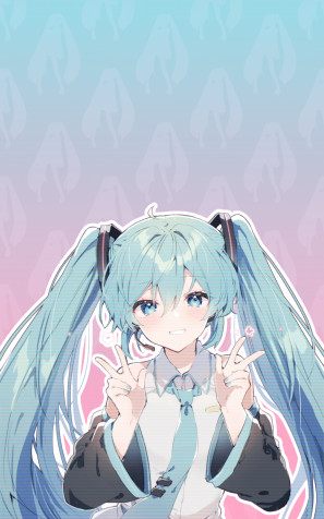 Hatsune Miku Phone Background Image 1500x2400px