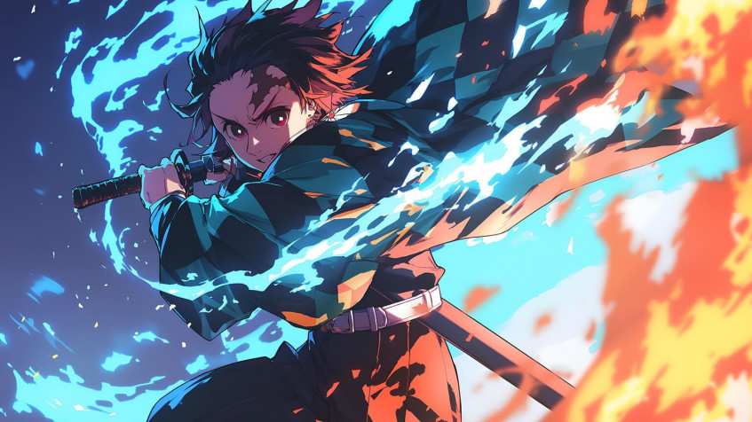 Tanjiro Desktop Background 1536x864px